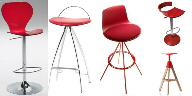 Top Red Modern Bar Stool Designs