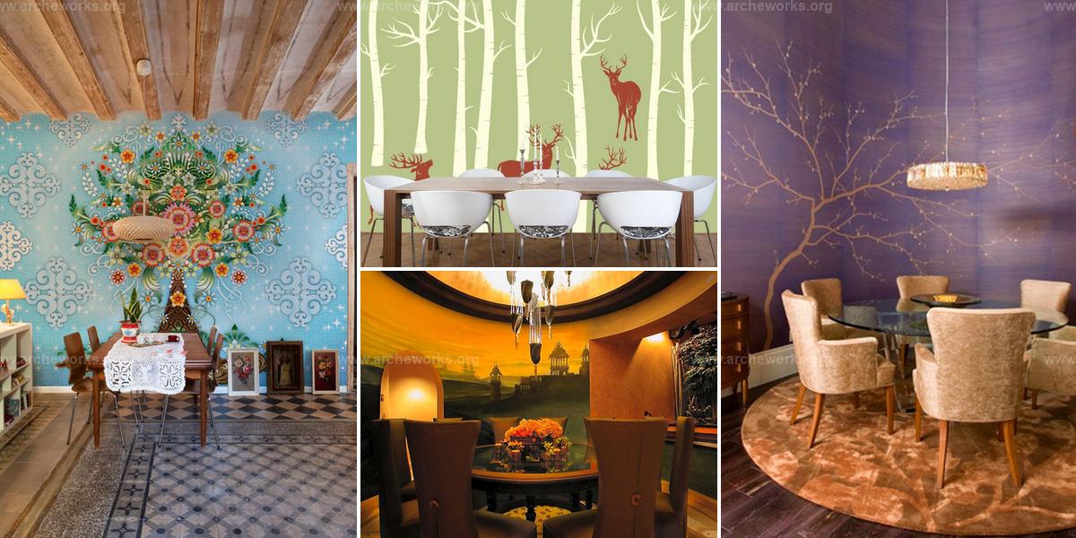 Top Dining Rooms with Wallpaper Murals