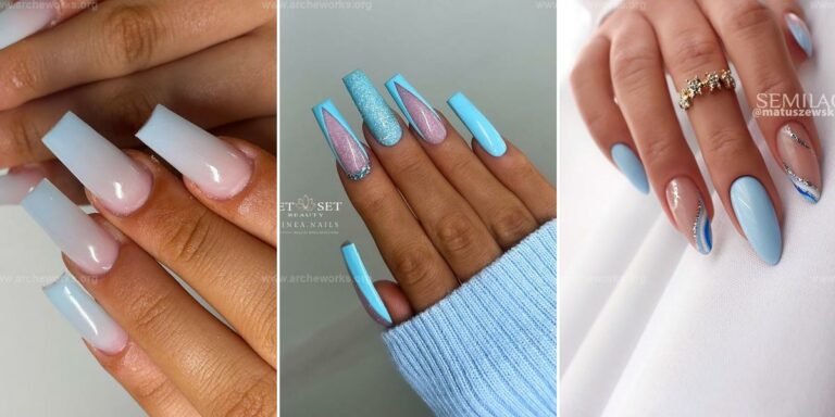 Best Milky Blue Nail Ideas