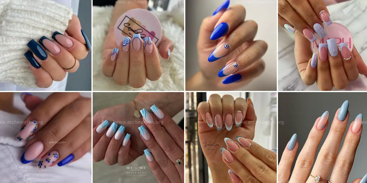 Top Blue French Nail Ideas