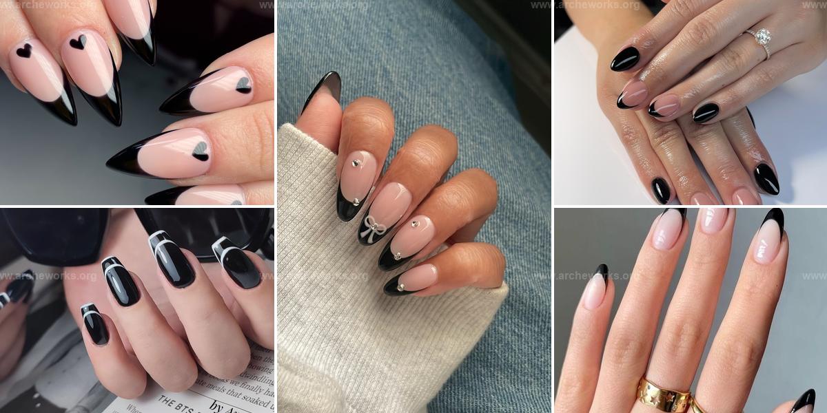 Top Black French-Tip Nail Ideas