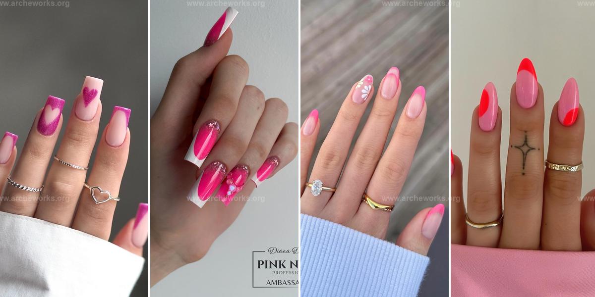 Best Hot Pink French Nail Ideas