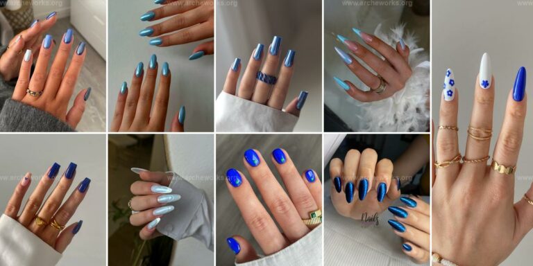 Top Blue Chrome Nails