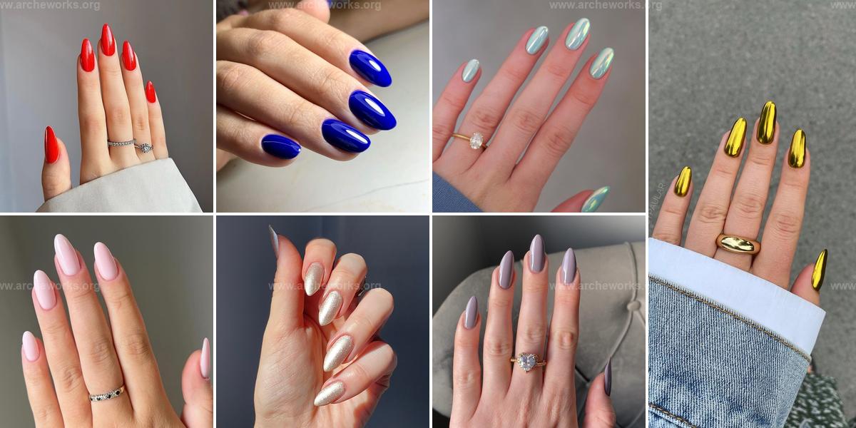 Top Solid-Color Almond Nail Ideas