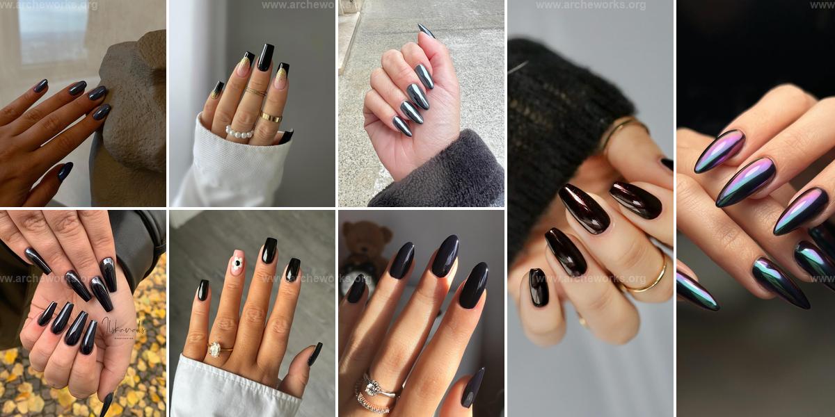 Best Black Chrome Nail Ideas