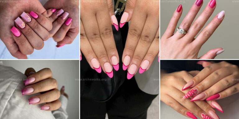 Best Dark Pink and White Nail Ideas