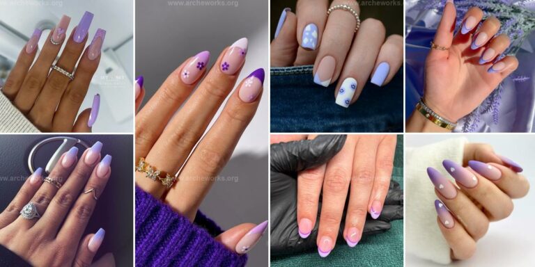 Top Purple French-Tip Nail Ideas